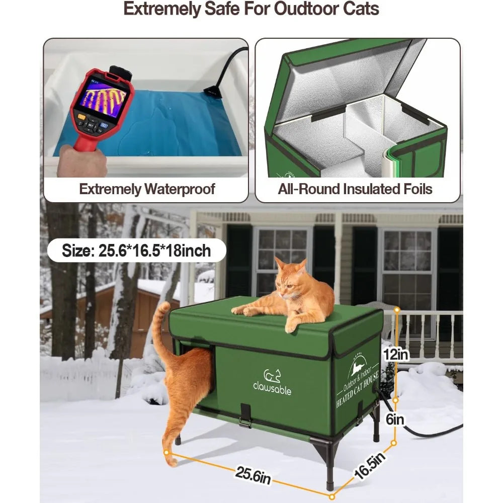 Cat House Heated For Outdoors Waterproof