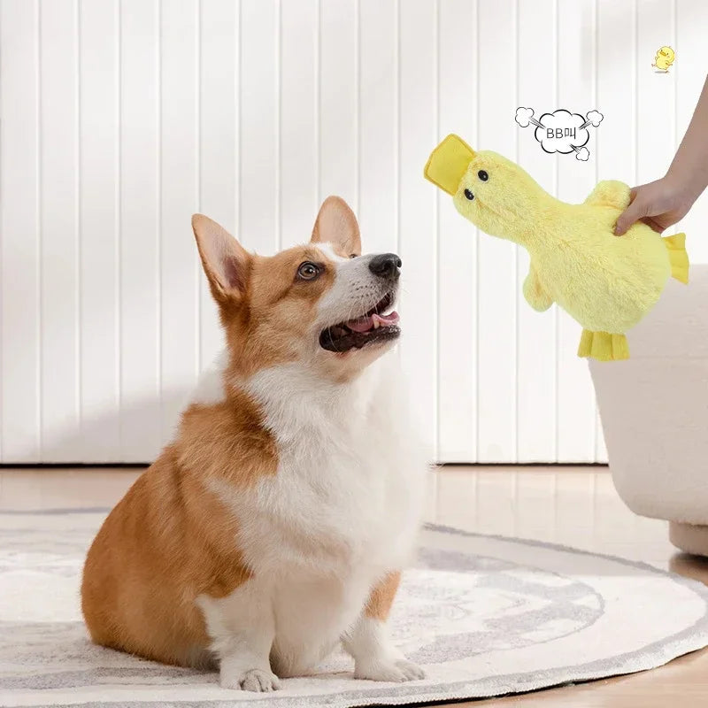 Dog Plush Sound Toy Yellow Duck Interactive