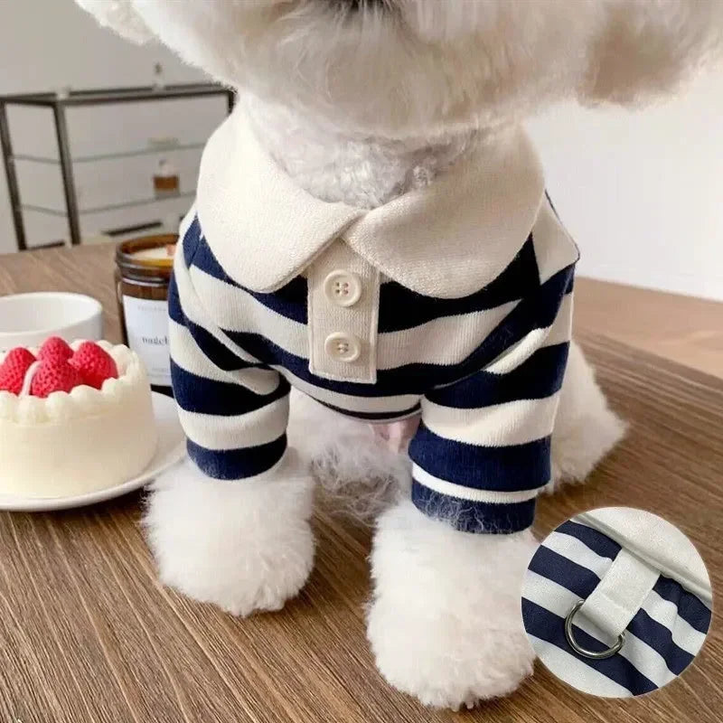 Pet Polo Shirt Striped