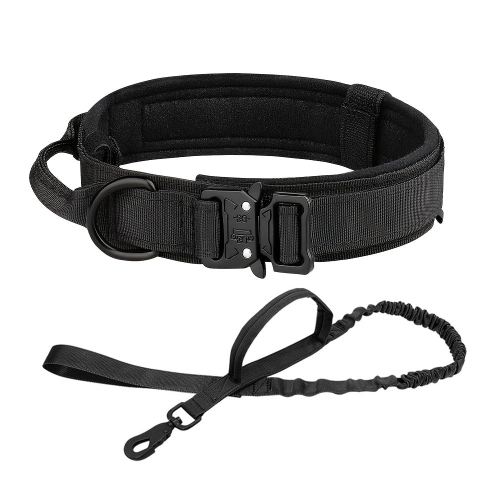 Dog Training Tactical Adjustable Collar And Leash