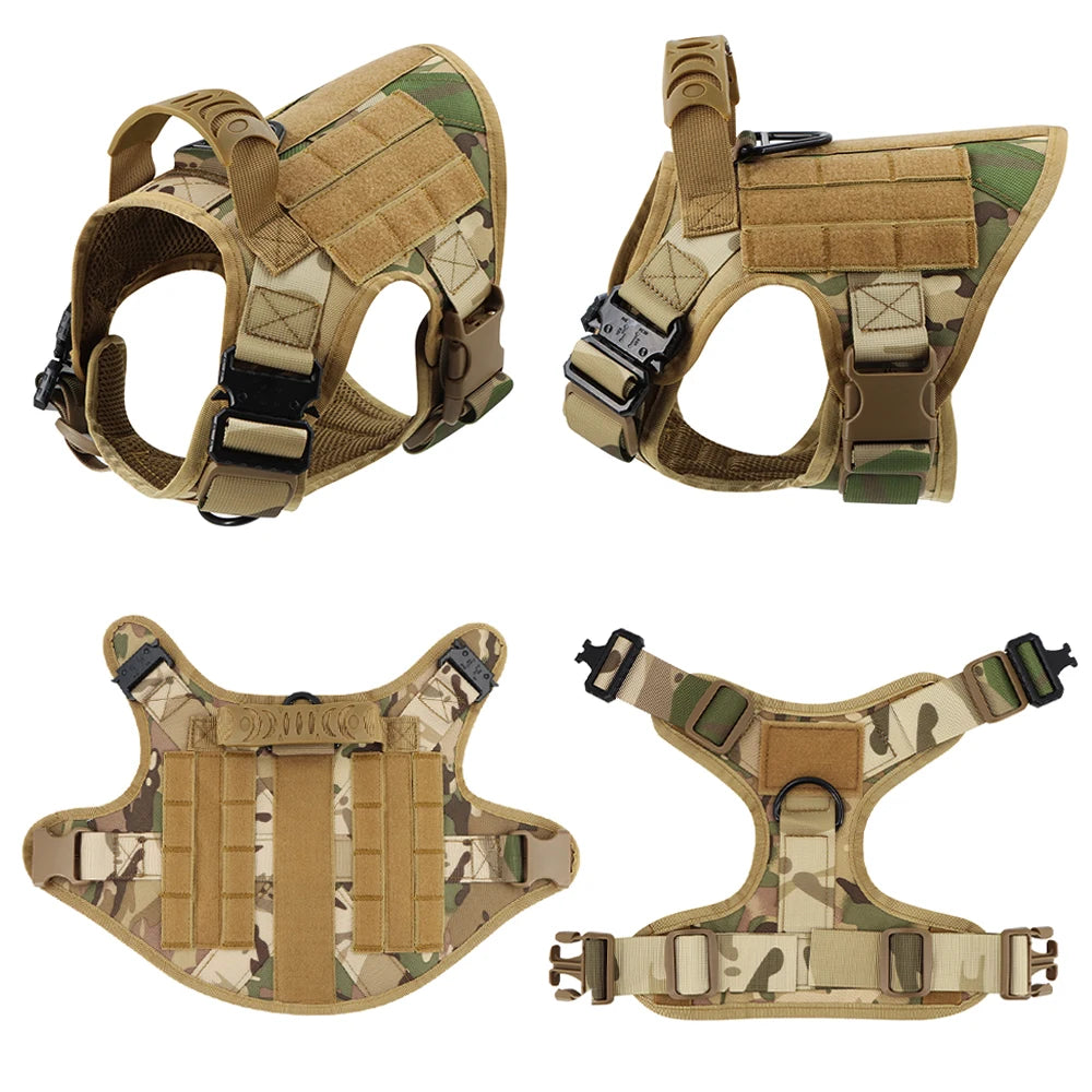 Pet Tactical Dog Harness Leash Set Military