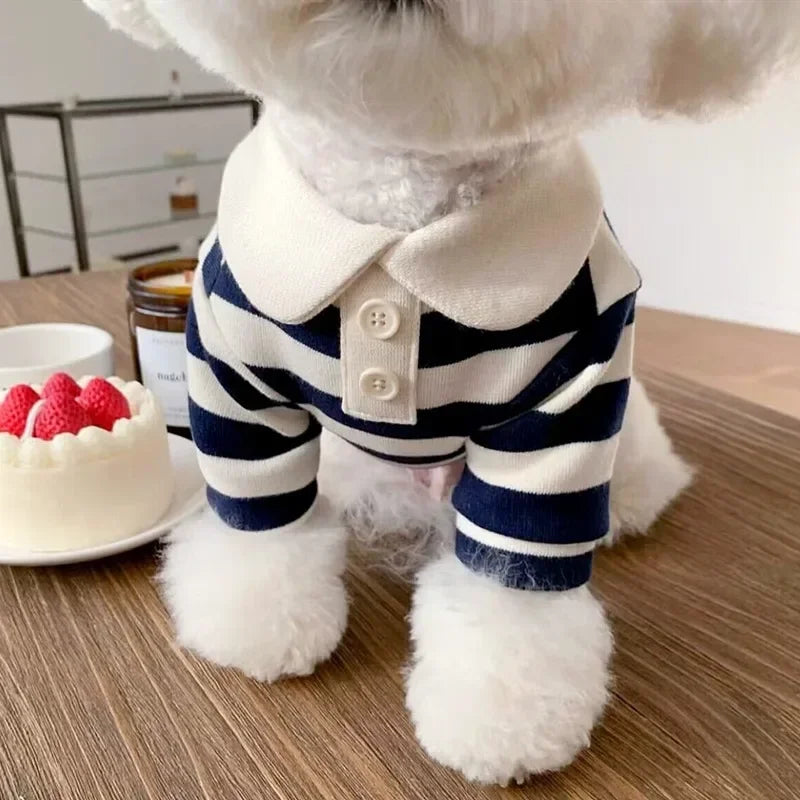 Pet Polo Shirt Striped