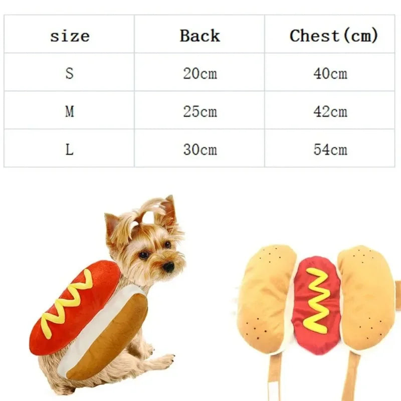 Pet Hot Dog Costume Shaped Dachshund Sausage