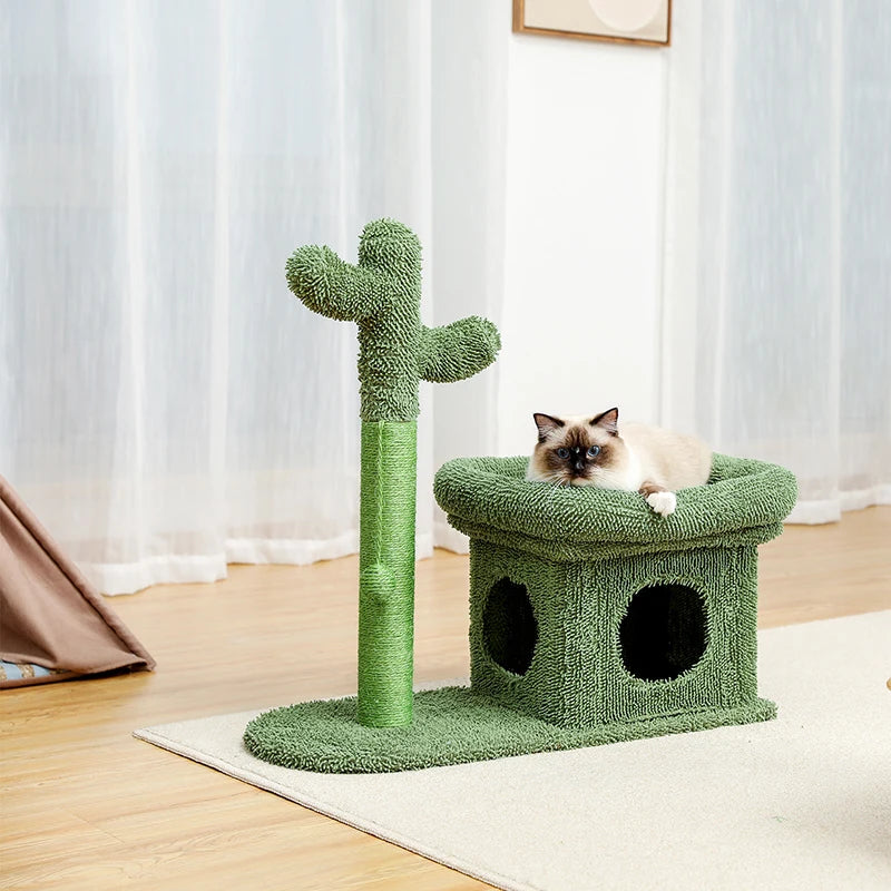 Pet Cactus Cat Tree Toy Scratching Post