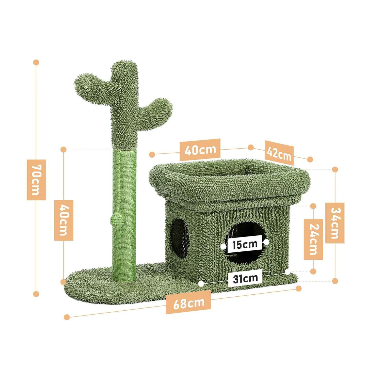 Pet Cactus Cat Tree Toy Scratching Post